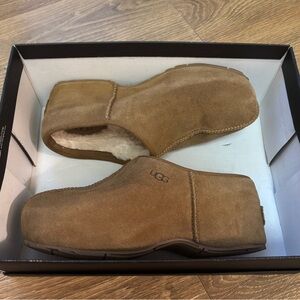 UGG Chestnut Suede Clog Mules